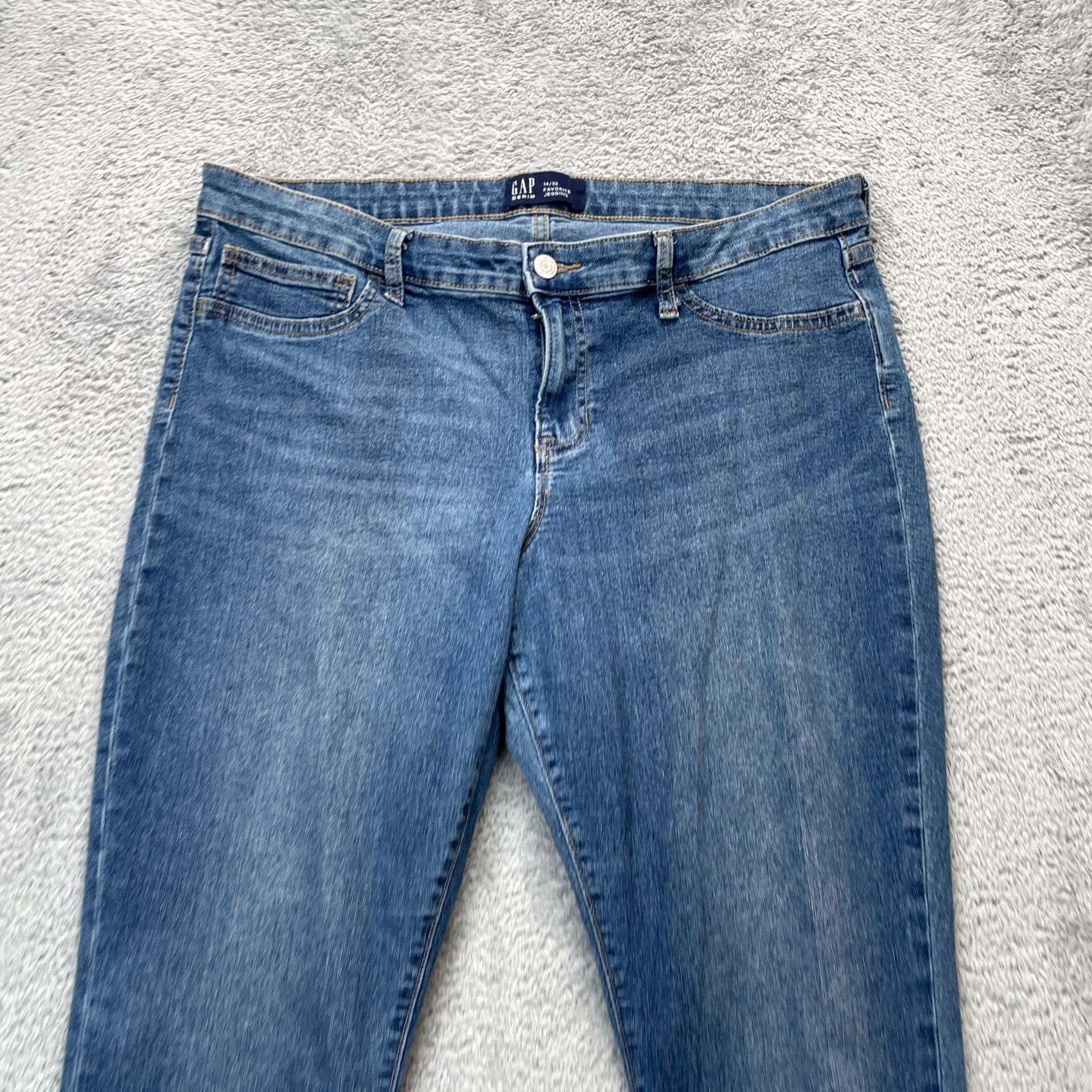 Gap Gap Jeans Womens 14x32 Blue Favorite Jegging High Rise Stretch Denim Shirt? Size 36" / US 14 / IT 50 - 5 Thumbnail
