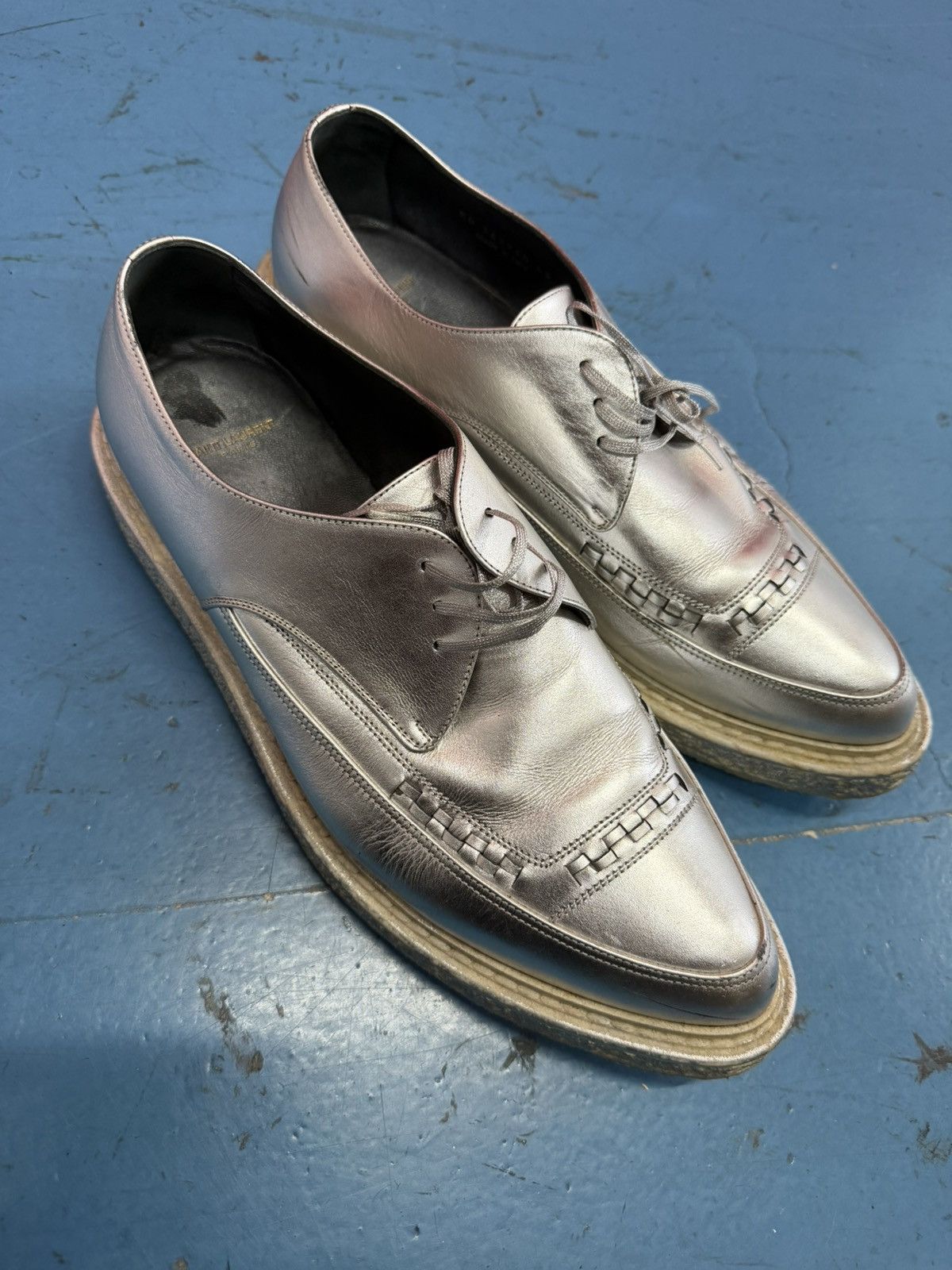 Saint Laurent Paris SAINT LAURENT SILVER CREEPER Size US 12 / EU 45 - 3 Thumbnail
