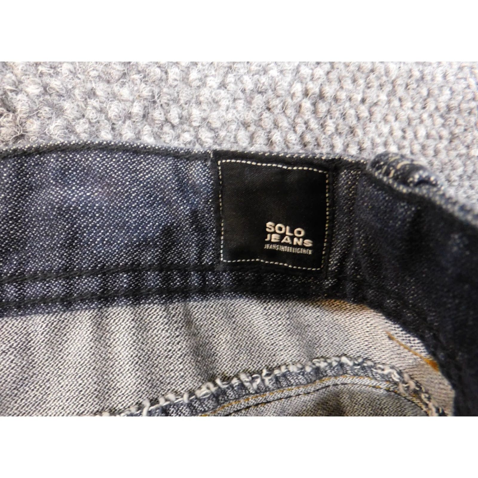 Vintage solo jeans Men 34x30 blue straight dark denim classic modern city Jeans Regular 34 in Inseam 30 in Mens Straight City Pockets zip zipper Size US 34 / EU 50 - 4 Thumbnail