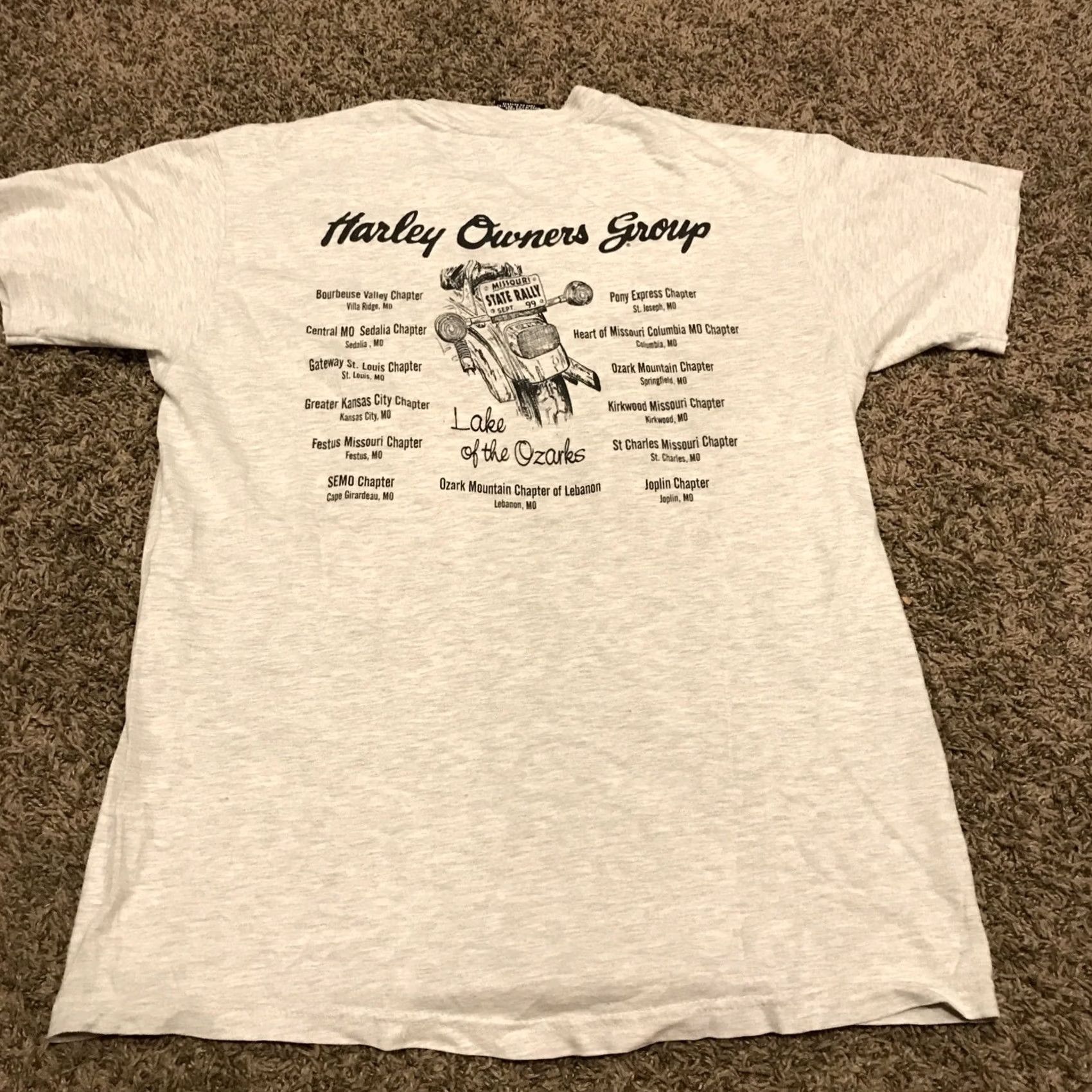 Harley Davidson Harley Davidson State Rally Missouri 1999 Gray Men M Cotton Shirt B5 Size US M / EU 48-50 / 2 - 4 Thumbnail