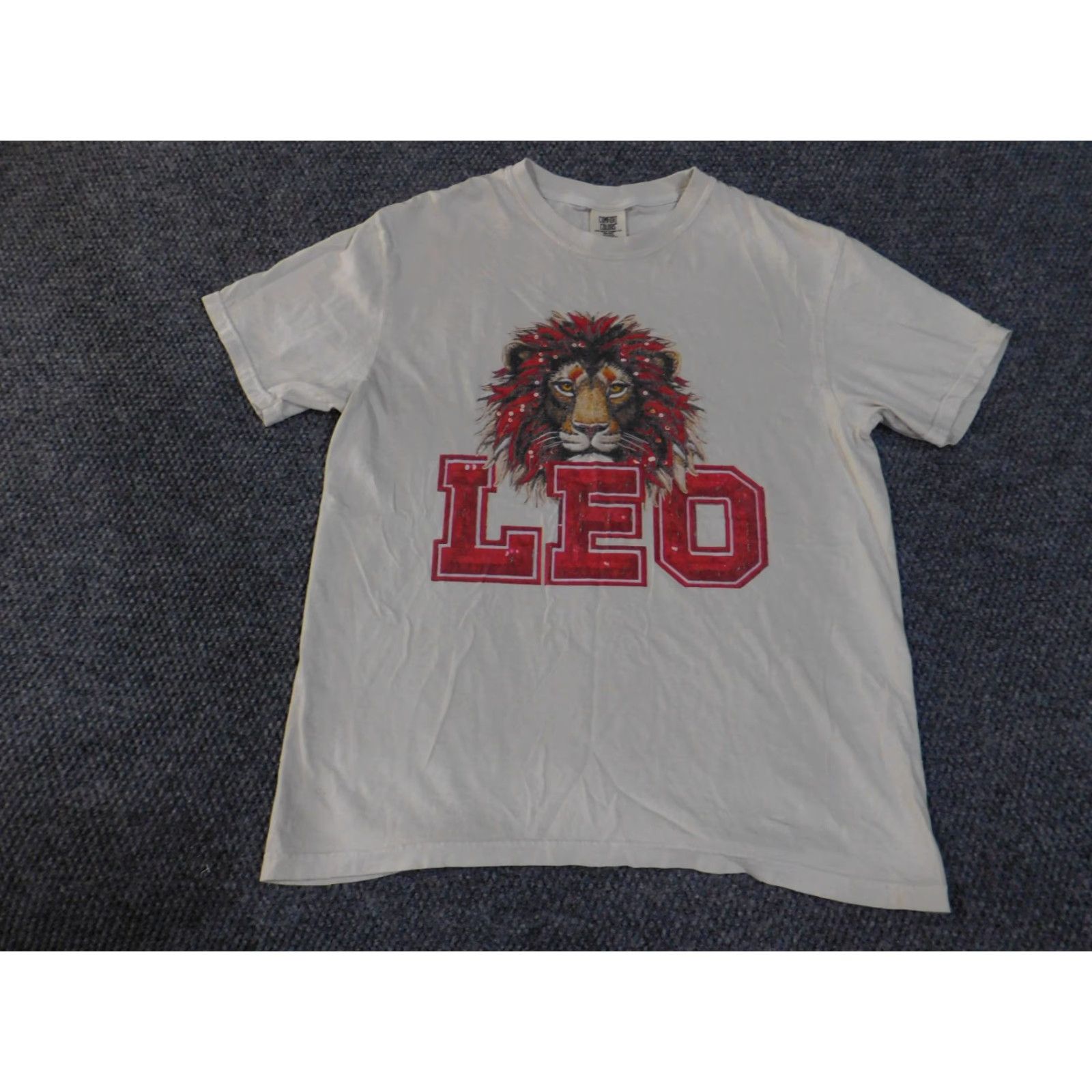 Comfort Colors Comfort Colors T-Shirt Large Mens Beige Leo Lion Zodiac Graphic Crew Neck Short Sleeve Cotton Size US L / EU 52-54 / 3 - 3 Thumbnail