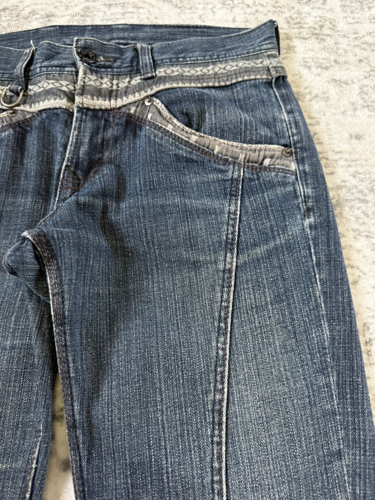 Japanese Brand Hideaways Nicole Japan Paneled Aztec Jeans Size US 30 / EU 46 - 10 Thumbnail