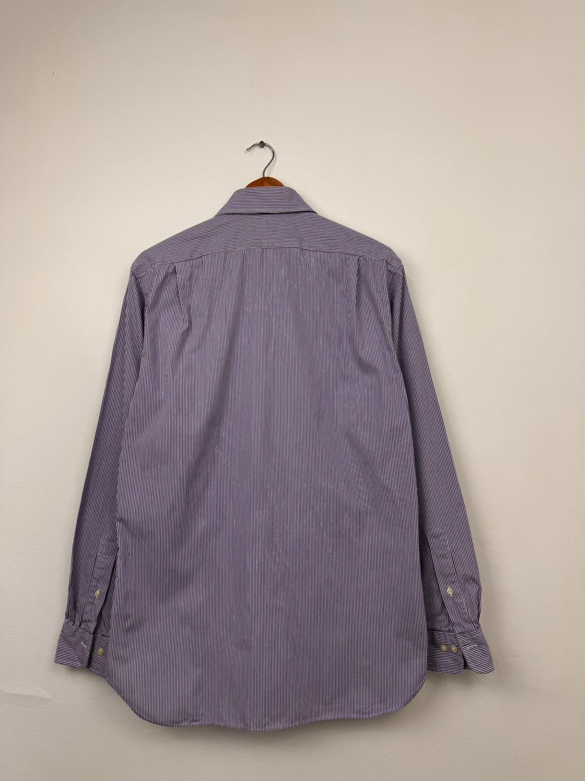 Polo Ralph Lauren Polo Ralph Lauren Men Striped Cotton Shirt Purple Size 16 M Size US M / EU 48-50 / 2 - 10 Thumbnail
