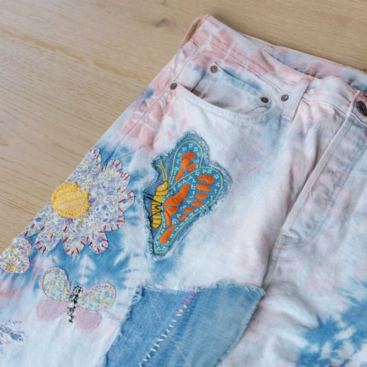 Kapital Kapital 12.5OZ Papillon Flared Tie Dye Jeans Size US 38 / EU 54 - 2 Thumbnail