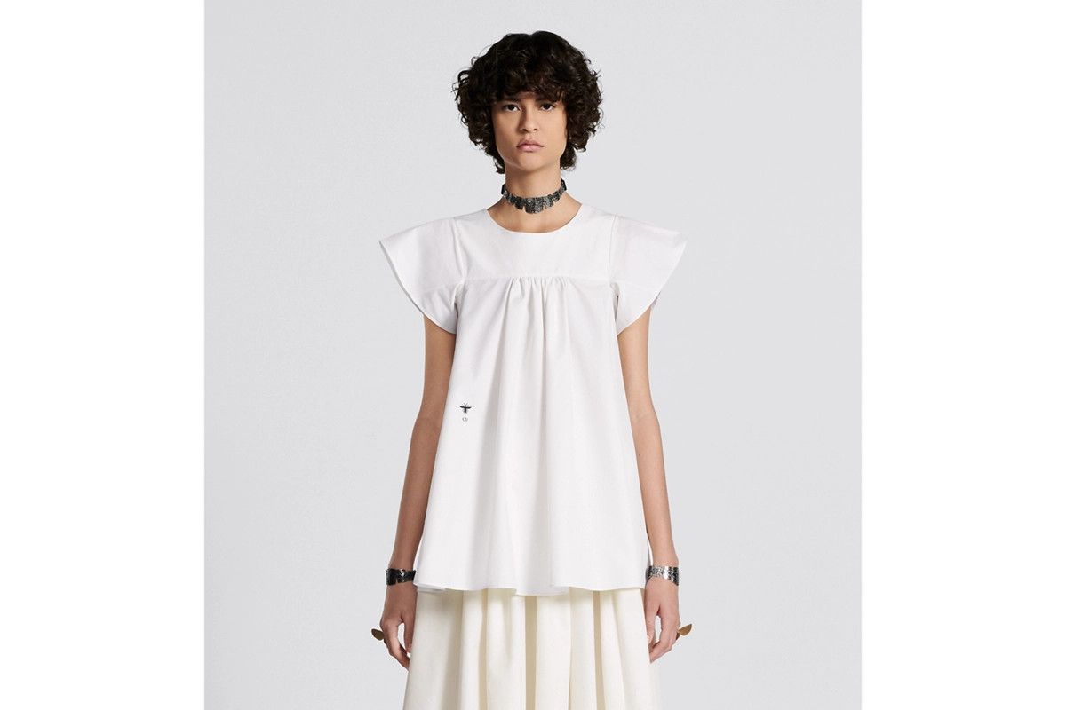 Dior o1bcso1str0225 Huipil Inspired Blouse in Ecru Size M / US 6-8 / IT 42-44 - 4 Thumbnail