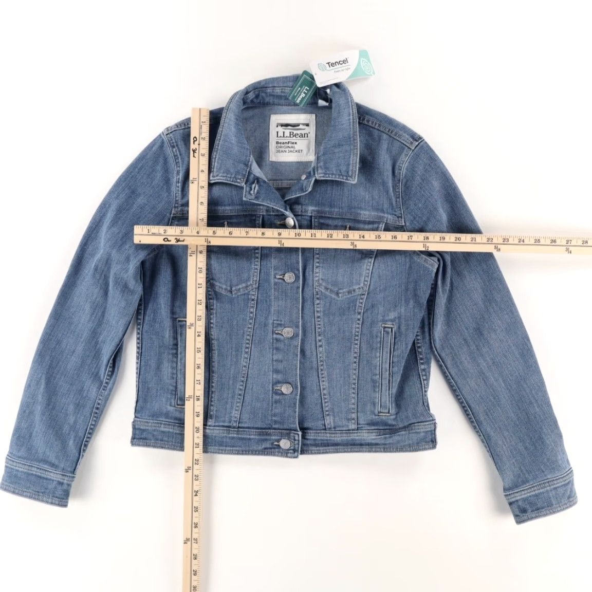 Vintage LL Bean Beanflex Jean Jacket Blue Women's S Shirt Size 28" / US 6 / IT 42 - 3 Thumbnail