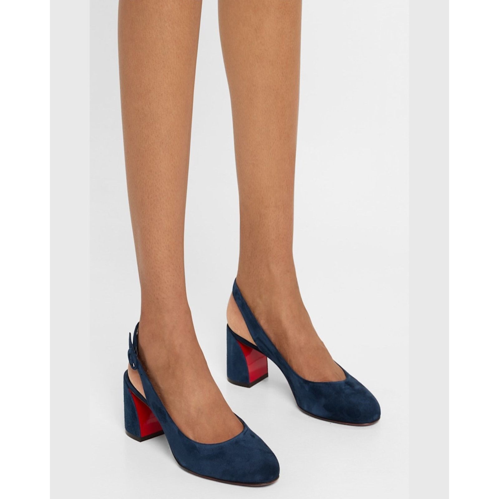 Christian Louboutin Christian Louboutin So Jane Sling 55 Marine Blue Heel 36 Size US 5 / IT 35 - 3 Thumbnail