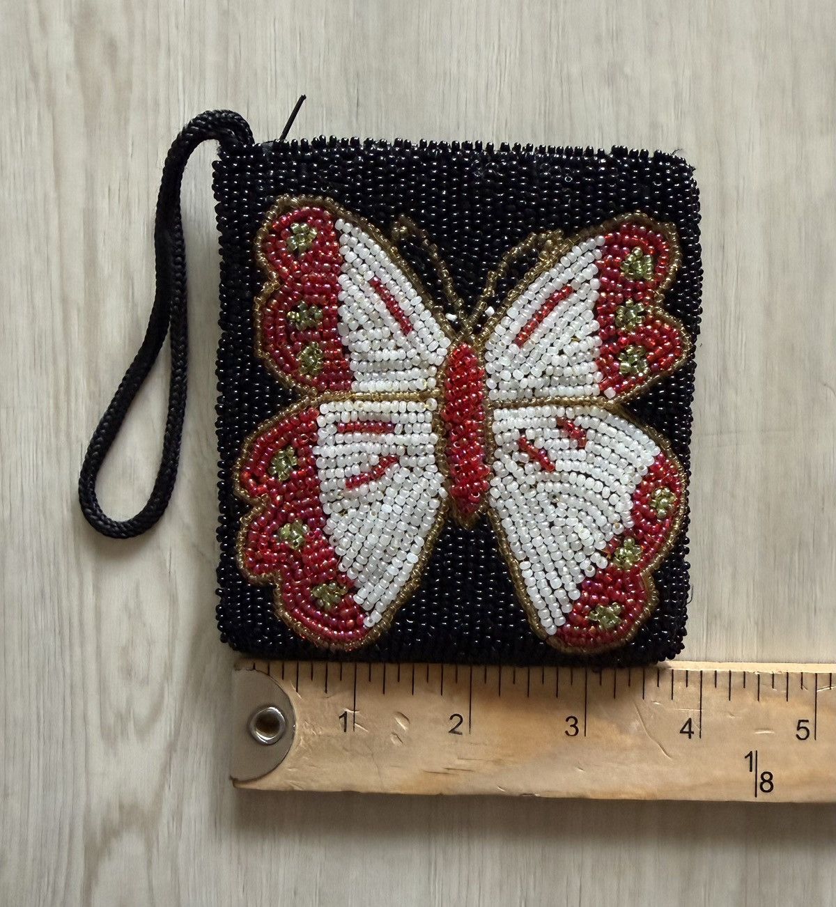 Vintage Vintage Beaded Butterfly Mini Bag Textured 3D Size ONE SIZE - 4 Thumbnail