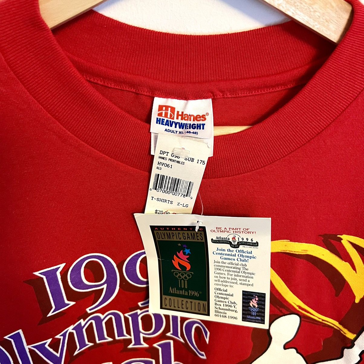 Hanes × USA Olympics × Vintage VTG 1996 Olympic Torch Relay Coca-Cola Single Stitch Tee Size US XL / EU 56 / 4 - 2 Thumbnail