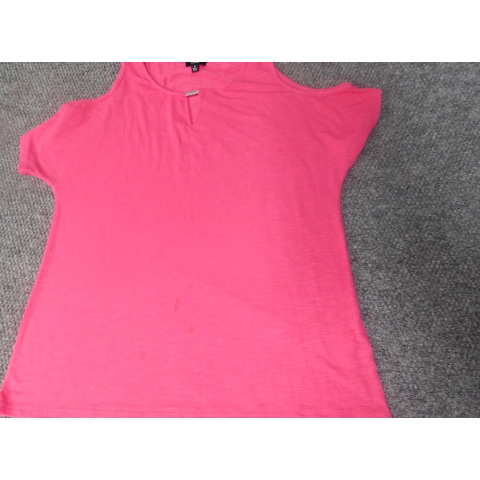 Jones New York Jones New York Womens Blouse S Pink Solid Off the Shoulder Sleeveless Pullover Casual Regular Fit Stretch Pattern: Solid Size S / US 4 / IT 40 - 3 Thumbnail