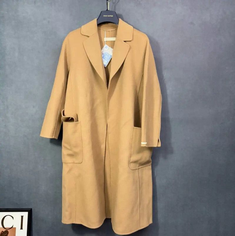 Max Mara MaxMara Women’s Khaki Wool Coat 0089 Size S / US 4 / IT 40 - 1 Thumbnail