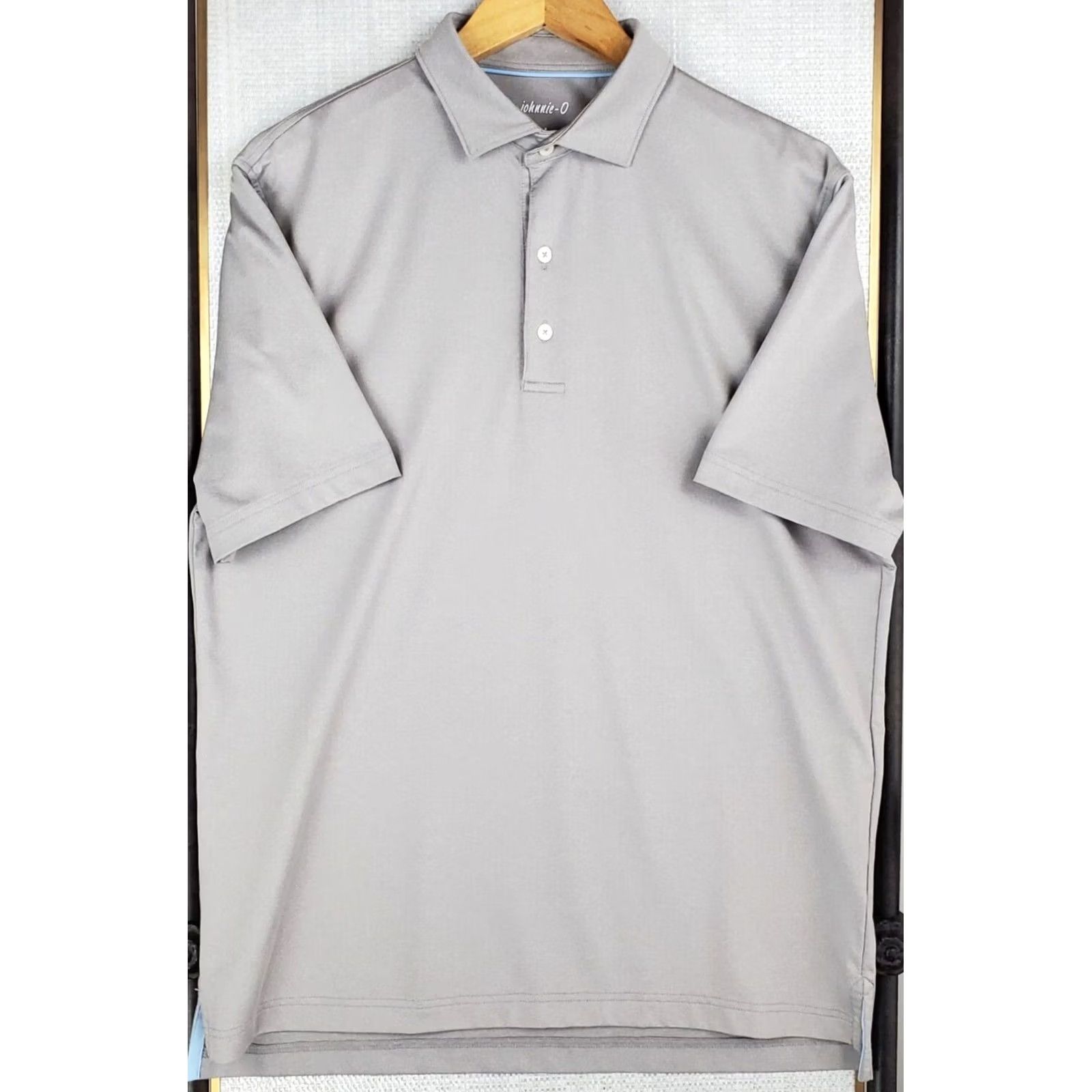 johnnie-O JOHNNIE-O Polo Shirt Mens Size Medium Gray Performance Poly/Spandex Golf UPF+ Size US M / EU 48-50 / 2 - 4 Thumbnail