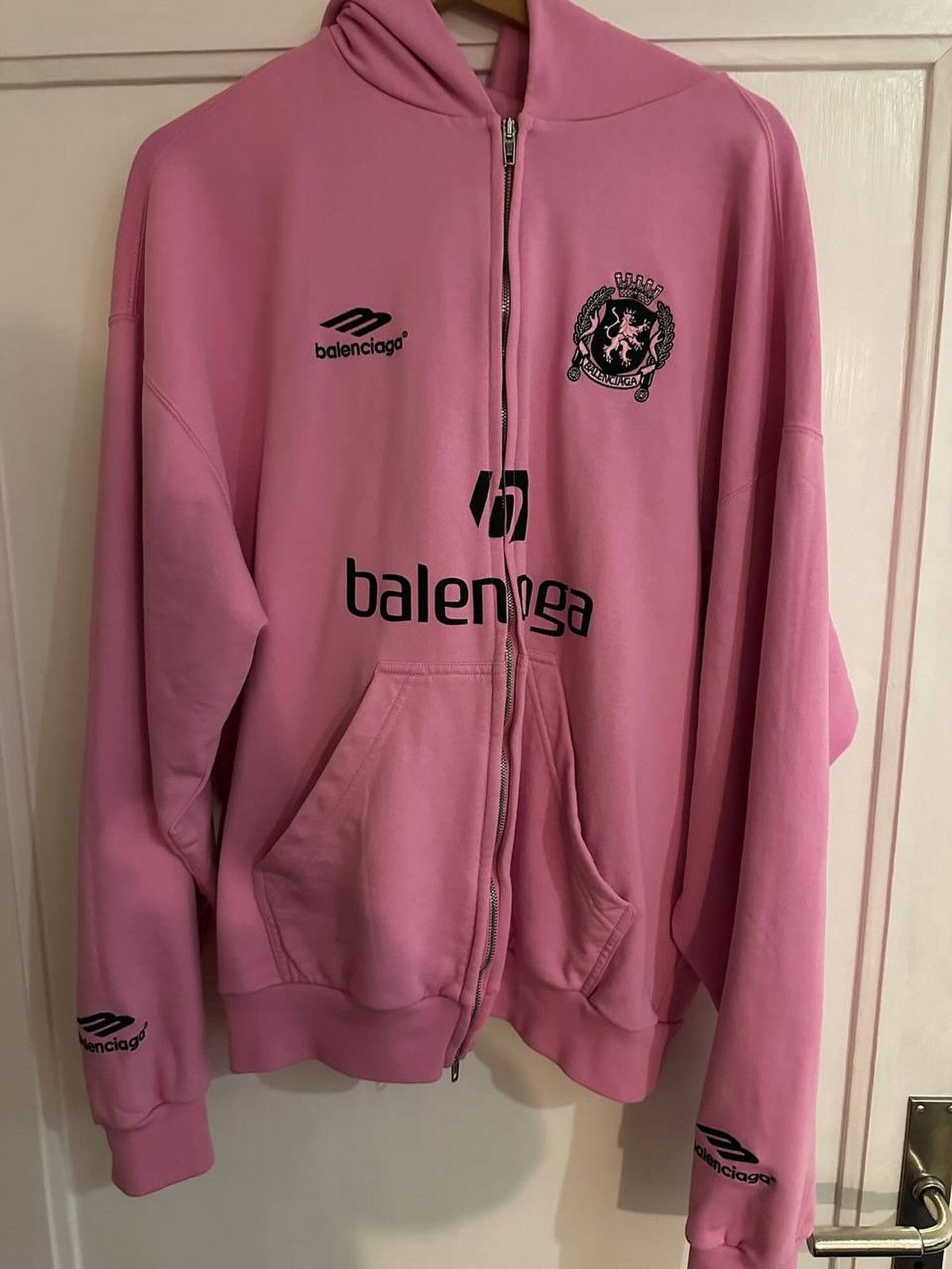 Pre-owned Balenciaga Pink Soccer Zip