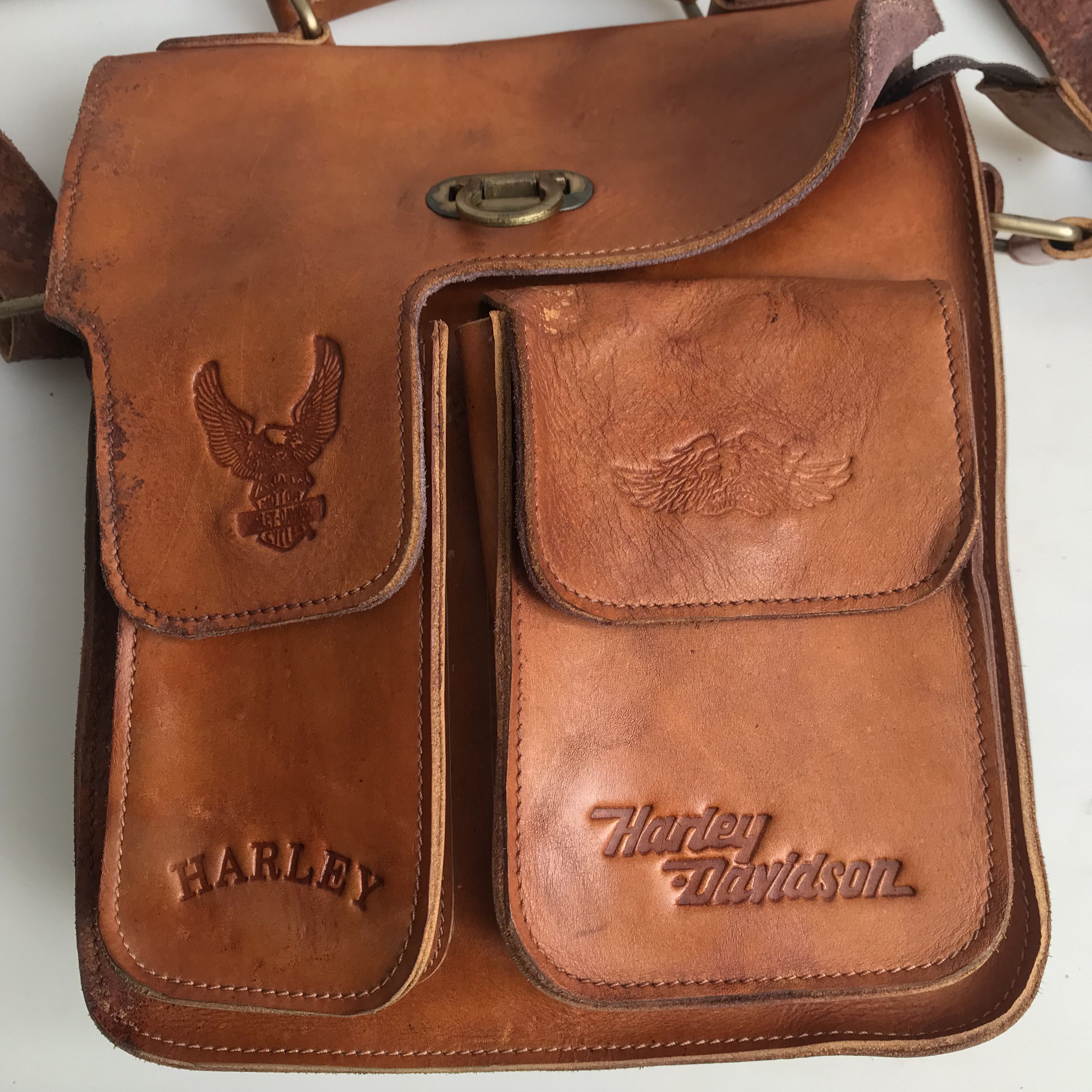 Harley Davidson Vintage Harley Davidson shoulder mesengger postman bag Leat Size ONE SIZE - 4 Thumbnail