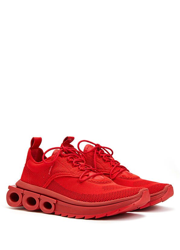 Salvatore Ferragamo o1s1rm1224 Mesh Textured Sneakers in Red Size US 11.5 / EU 44-45 - 2 Thumbnail