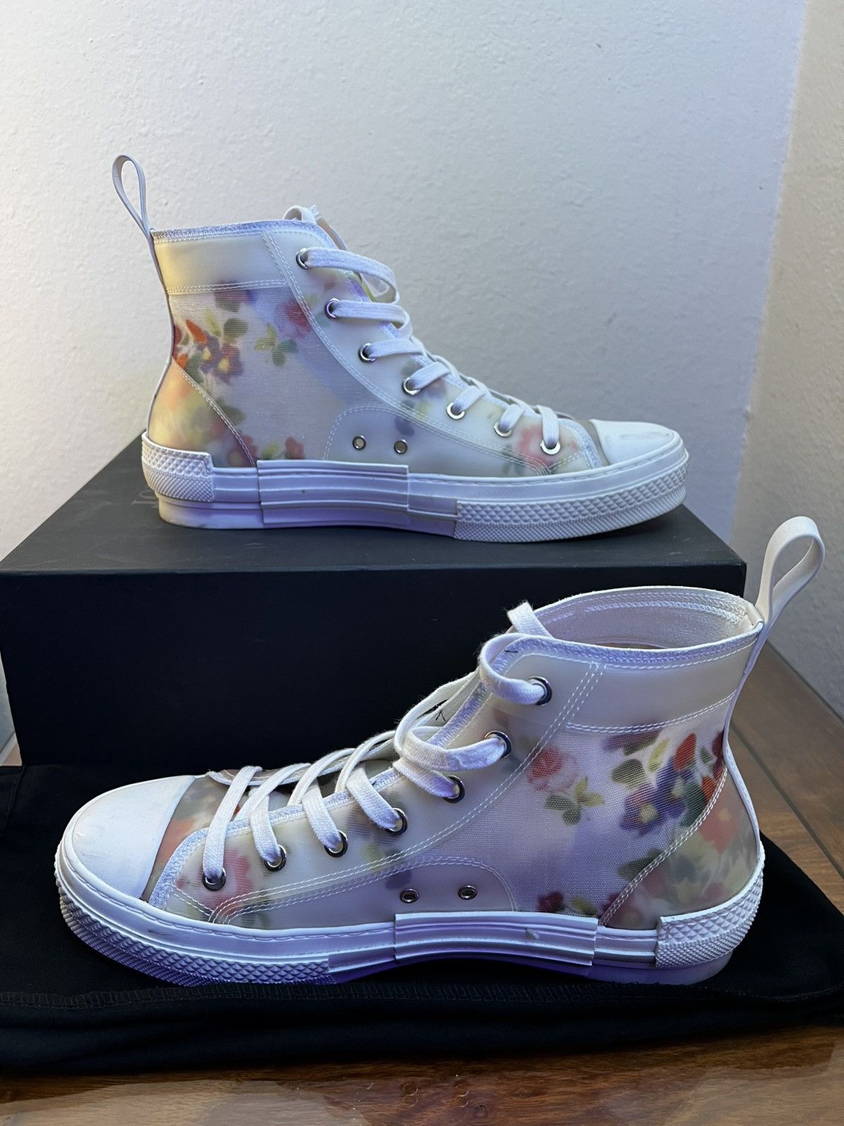 Dior Dior B23 Oblique Floral High Top Sneaker Size US 8 / EU 41 - 2 Thumbnail