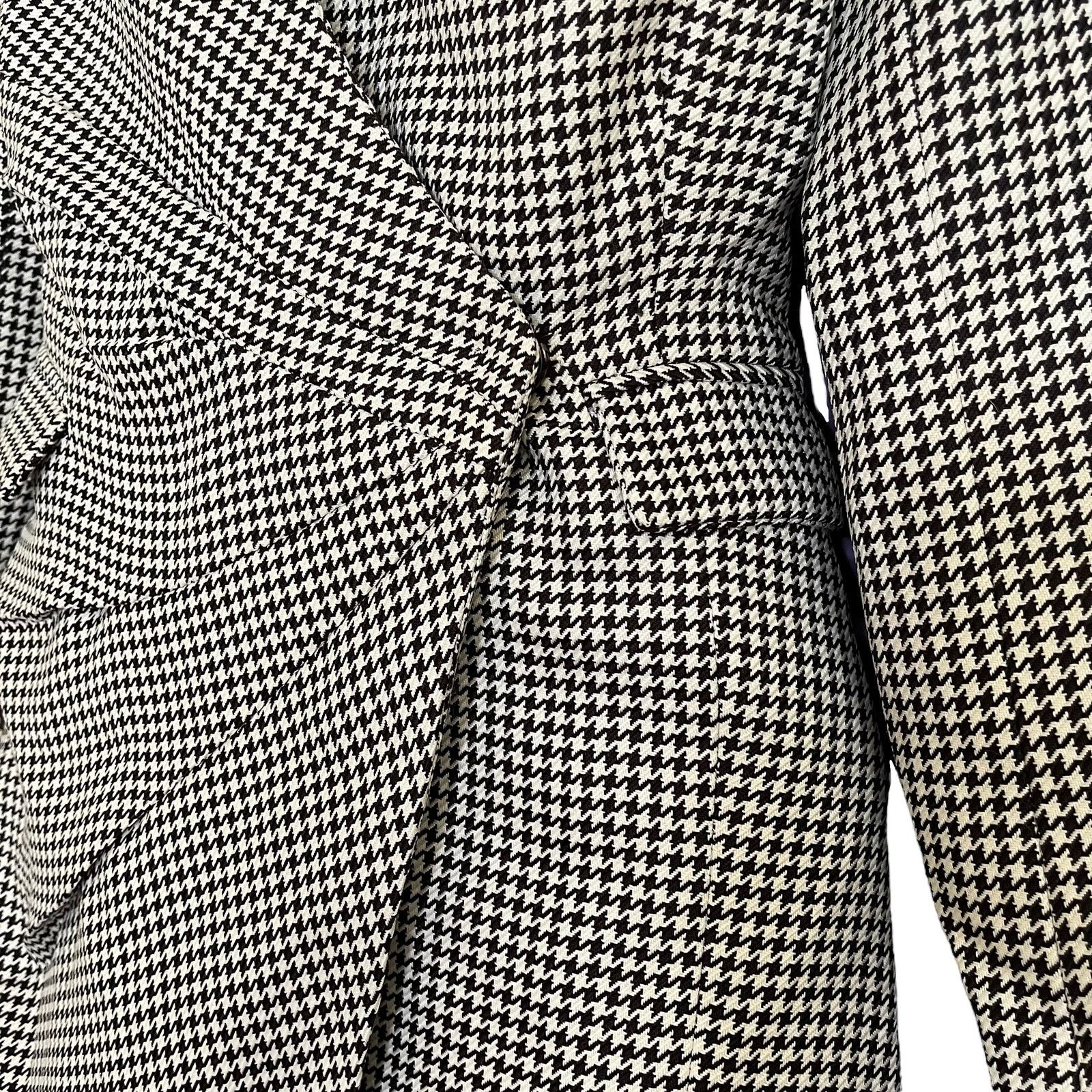 Jason Wu Jason Wu Houndstooth Asymmetrical Pleated Blazer Wrap Dress Size S / US 4 / IT 40 - 7 Thumbnail