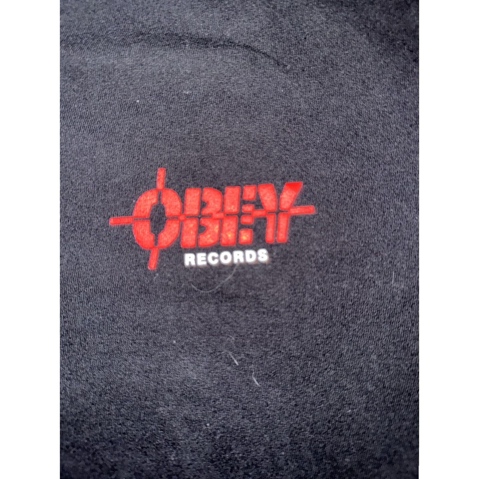 Obey OBEY Records T-Shirt Black Medium Mens Regular M 19x26 Size US M / EU 48-50 / 2 - 2 Thumbnail
