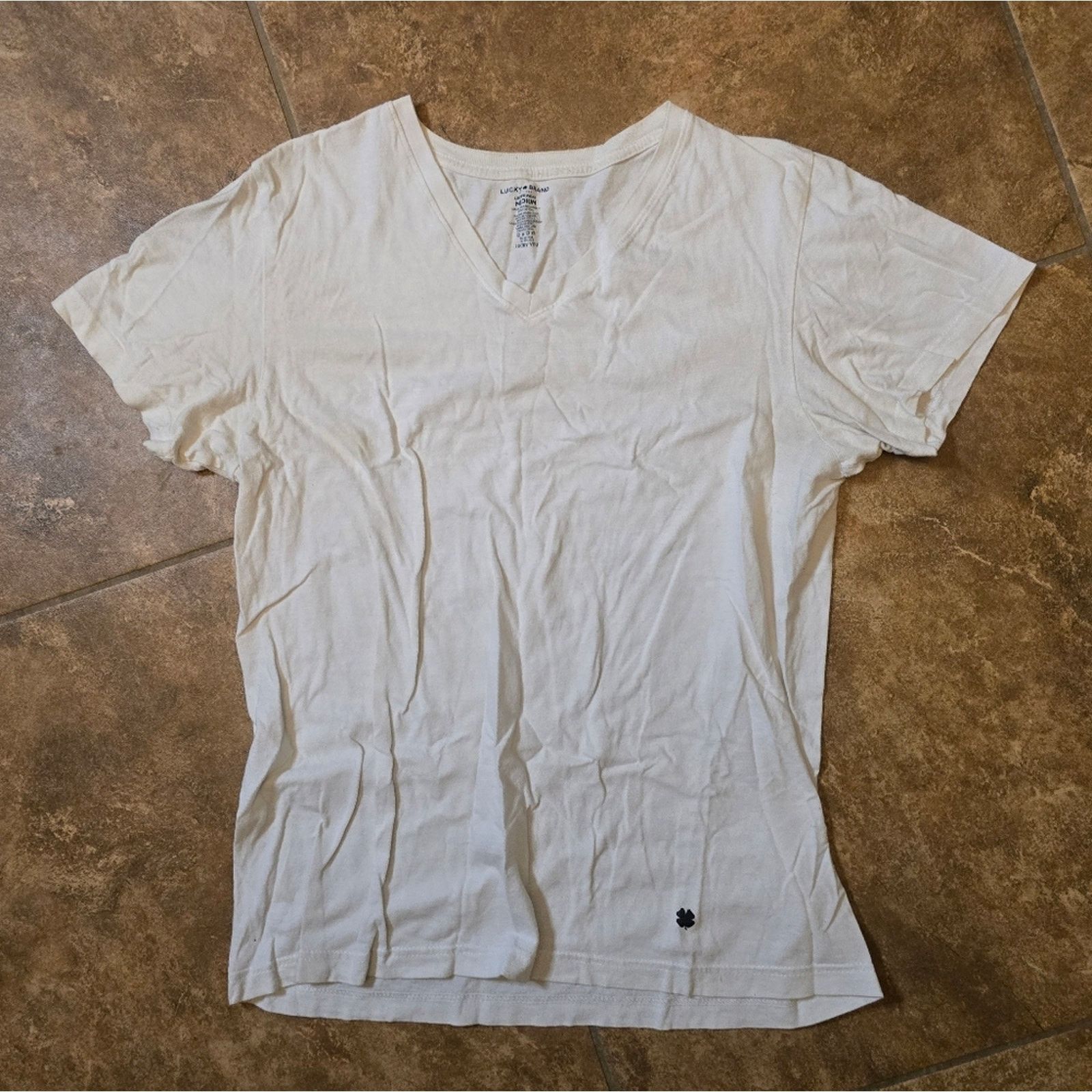Lucky Brand White Classic | LUCKY BRAND | Vneck Short Sleeve Size M / US 6-8 / IT 42-44 - 1 Thumbnail