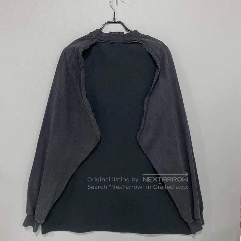 Balenciaga Balenciaga Distressed long-sleeve patched vest Size US L / EU 52-54 / 3 - 3 Thumbnail