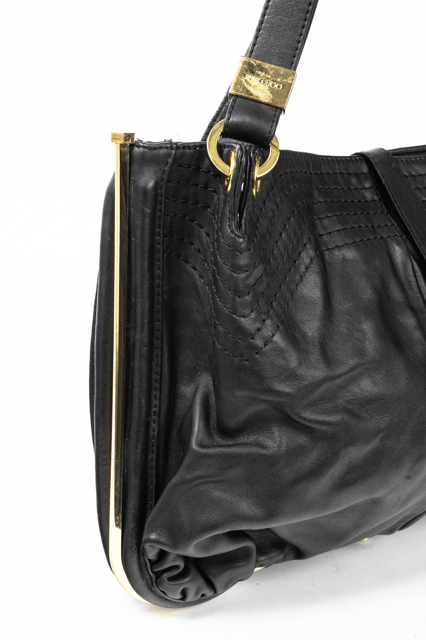 Jimmy Choo Jimmy Choo Alex Black Leather Hobo Size ONE SIZE - 8 Thumbnail
