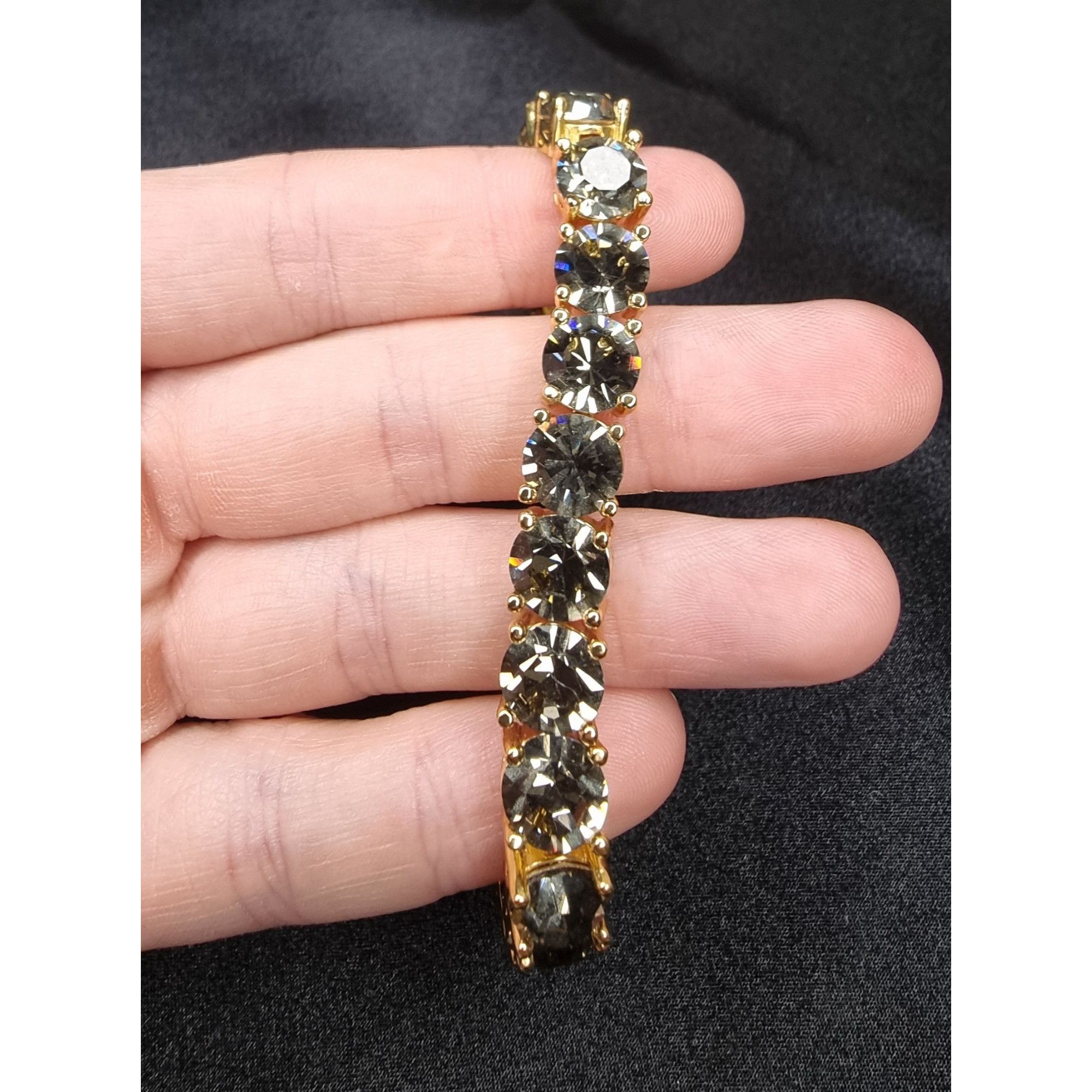 Vintage Limited Edition Park Lane Smoky Rhinestone Bracelet Gold-Ton Size ONE SIZE - 3 Thumbnail