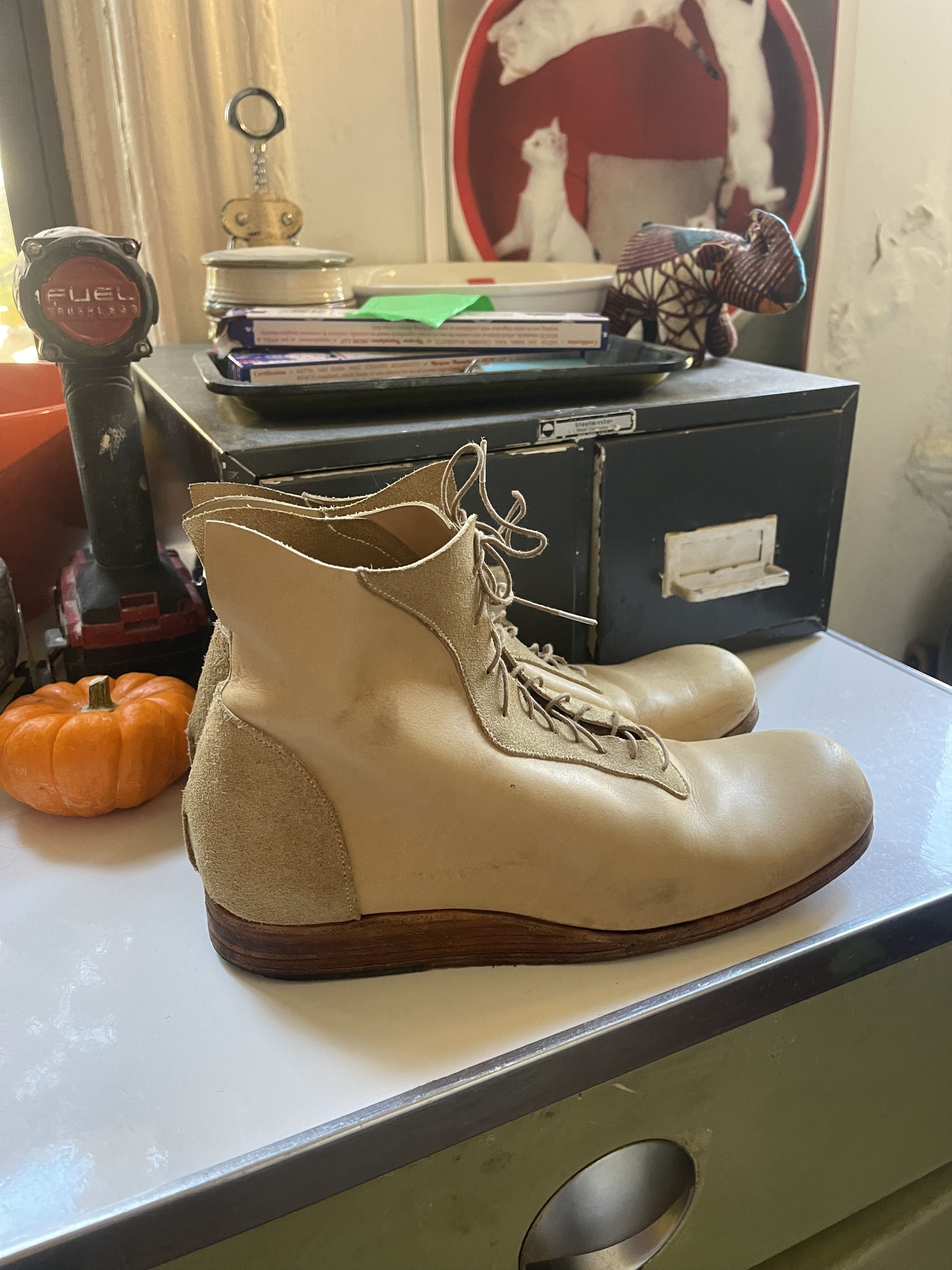 Takahiromiyashita The Soloist. Takahiromiyashita The Soloist Lace-Up Natural Leather Boots Size US 8 / IT 38 - 13 Thumbnail