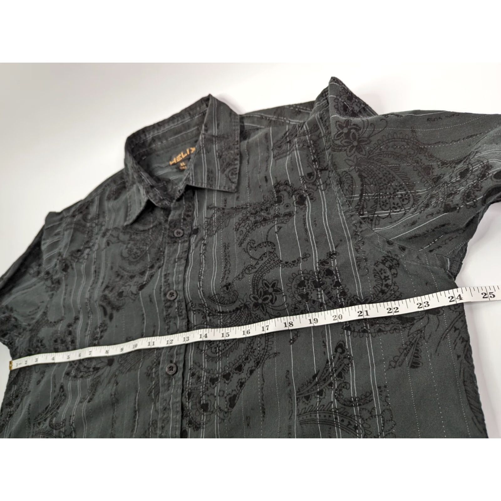 Vintage Helix Black Paisley Long Sleeve Button-Up Collared Shirt Mens XL Chessboard? Size US XL / EU 56 / 4 - 6 Thumbnail