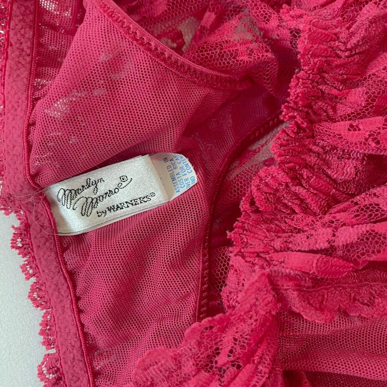 Vintage Vintage Red Lace Lingerie (M-L) Size 35" - 3 Thumbnail