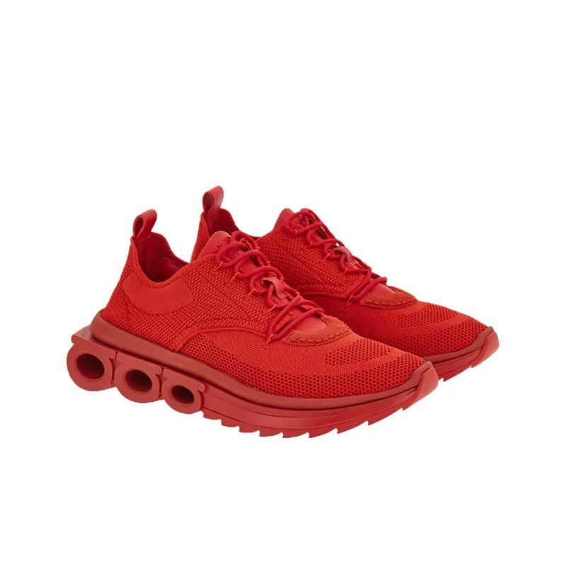Salvatore Ferragamo o1s1rm1224 Nima Knit Sneakers in Red Size US 5.5 / IT 35.5 - 3 Thumbnail