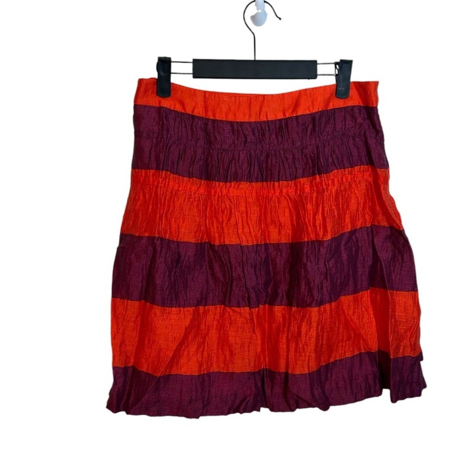 Loft Loft Orange & Purple Striped Linen Blend Skirt Size 27" / US 4 / IT 40 - 1 Thumbnail
