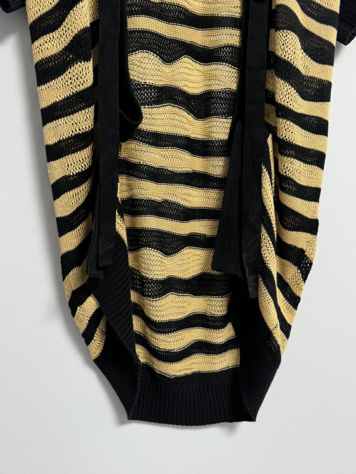 Diesel DIESEL Brand Black Beige Stripe Knit Sweater Cardigan Bolero Size XS / US 0-2 / IT 36-38 - 9 Thumbnail