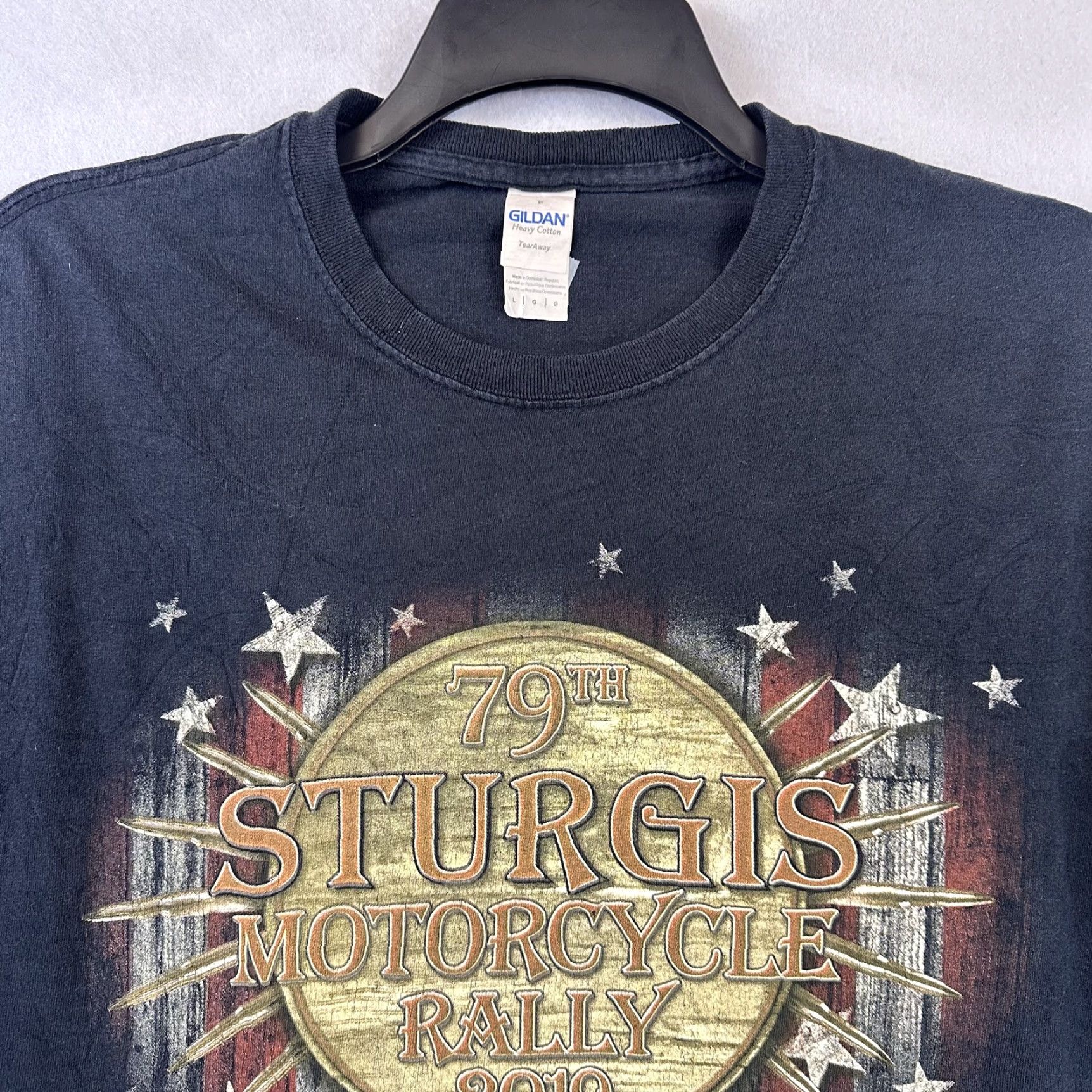 Gildan Sturgis Motorcycle Rally Shirt Mens Large Black 79th Anniversary Eagle 2019 Gildan Tee Size US L / EU 52-54 / 3 - 4 Thumbnail