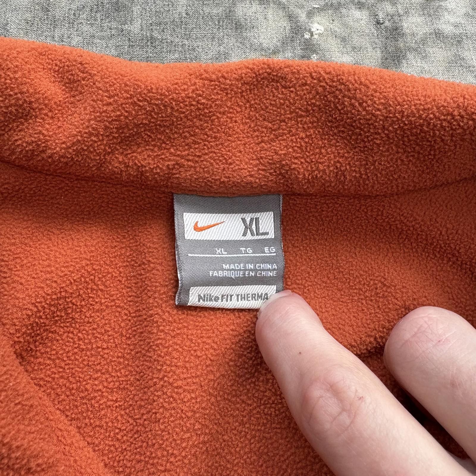 Nike Vintage Y2K Orange Nike Fleece Quarter Zip Grunge Sweatshirt Size US XL / EU 56 / 4 - 3 Thumbnail