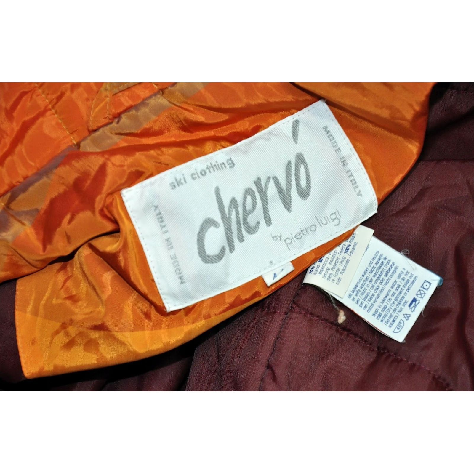 Vintage Chervo Jacket Women Ski Jacket, Size 44, Orange, 70% Polyamide 30% Polyester, Zip Closure, Regular, Vintage: No, Solid Pattern, Made in Italy Size M / US 6-8 / IT 42-44 - 8 Thumbnail