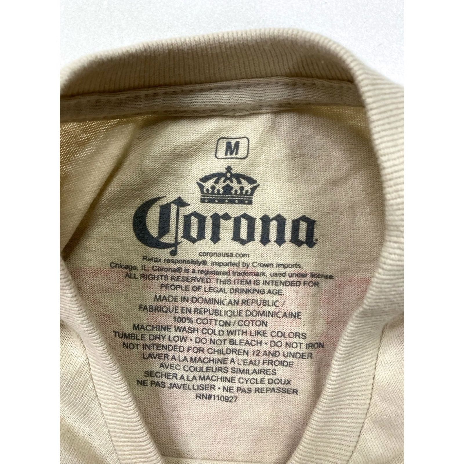 Logo 7 Corona Beer Graphic T-shirt Men Medium Beige Logo Short Sleeve Size US M / EU 48-50 / 2 - 8 Thumbnail