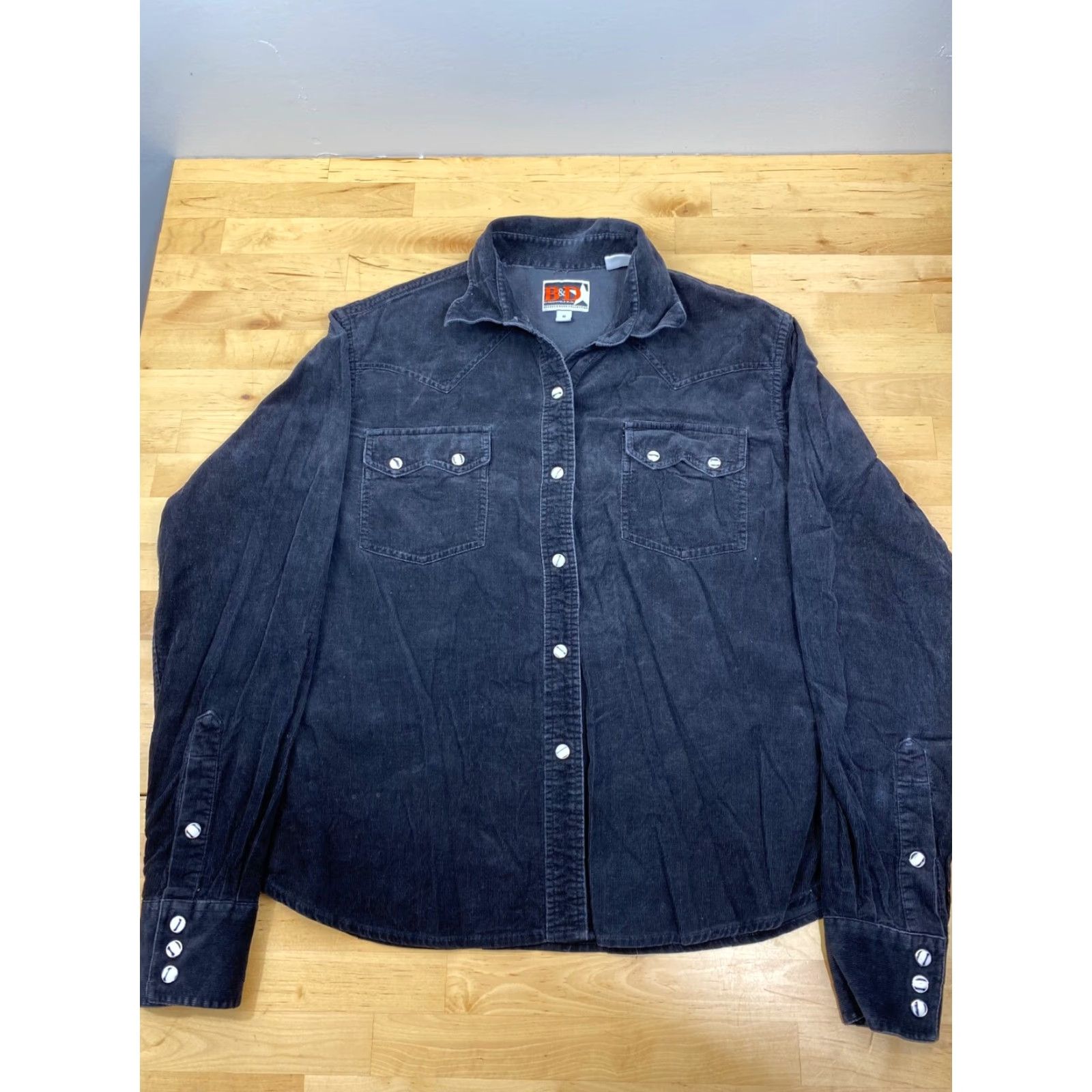 Brooks Brooks & Duran Button-Down Black Long Sleeve Shirt M Mens Slim Solid Size US M / EU 48-50 / 2 - 2 Thumbnail