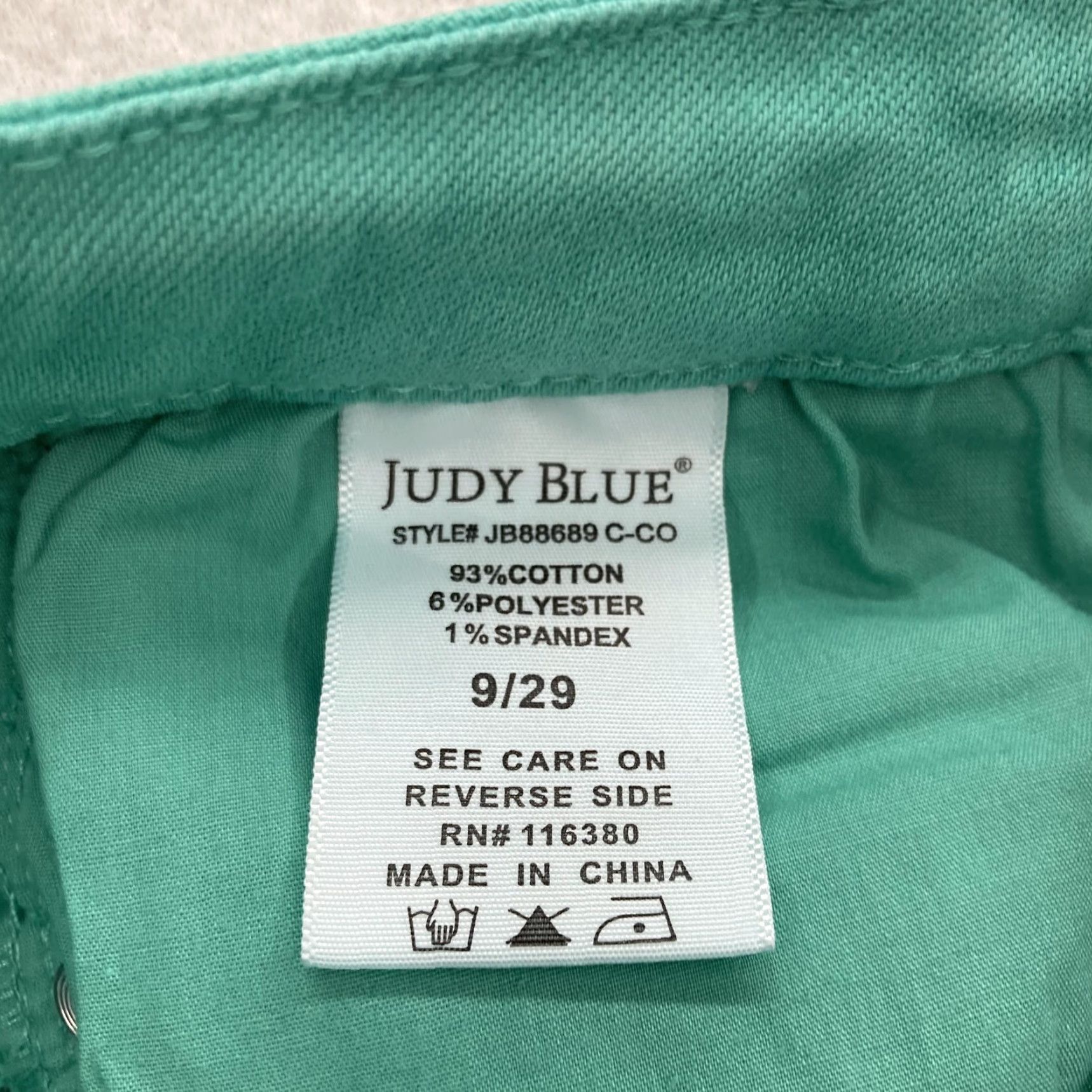 Vintage Judy Blue Jeans Womens 9/29 Green Garment Dyed Stretch Skinny Pants Preppy City Shirt? Size 29" - 5 Thumbnail