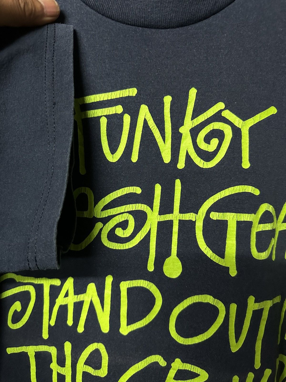 Stussy × Vintage Thrashed Vintage Stussy Fresh Gear Sun Faded Streetwear Tee Size US L / EU 52-54 / 3 - 6 Thumbnail