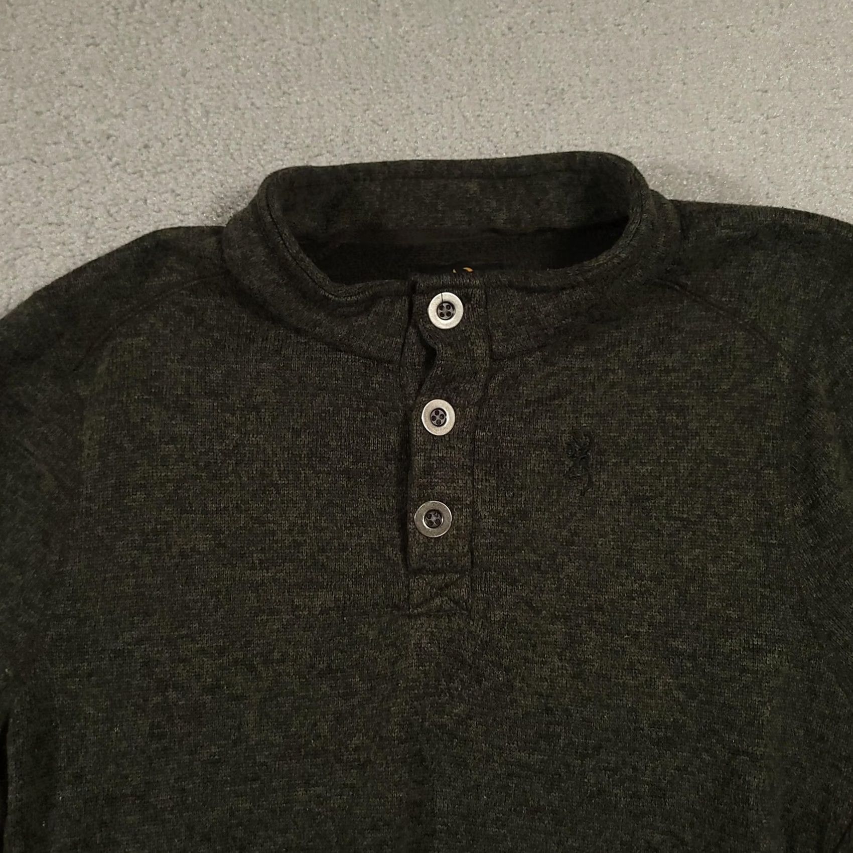 Vintage Browning Mens Large Green Henley Mock Neck Fleece Polyester Pullover Sweatshirt Hunting Size US L / EU 52-54 / 3 - 3 Thumbnail