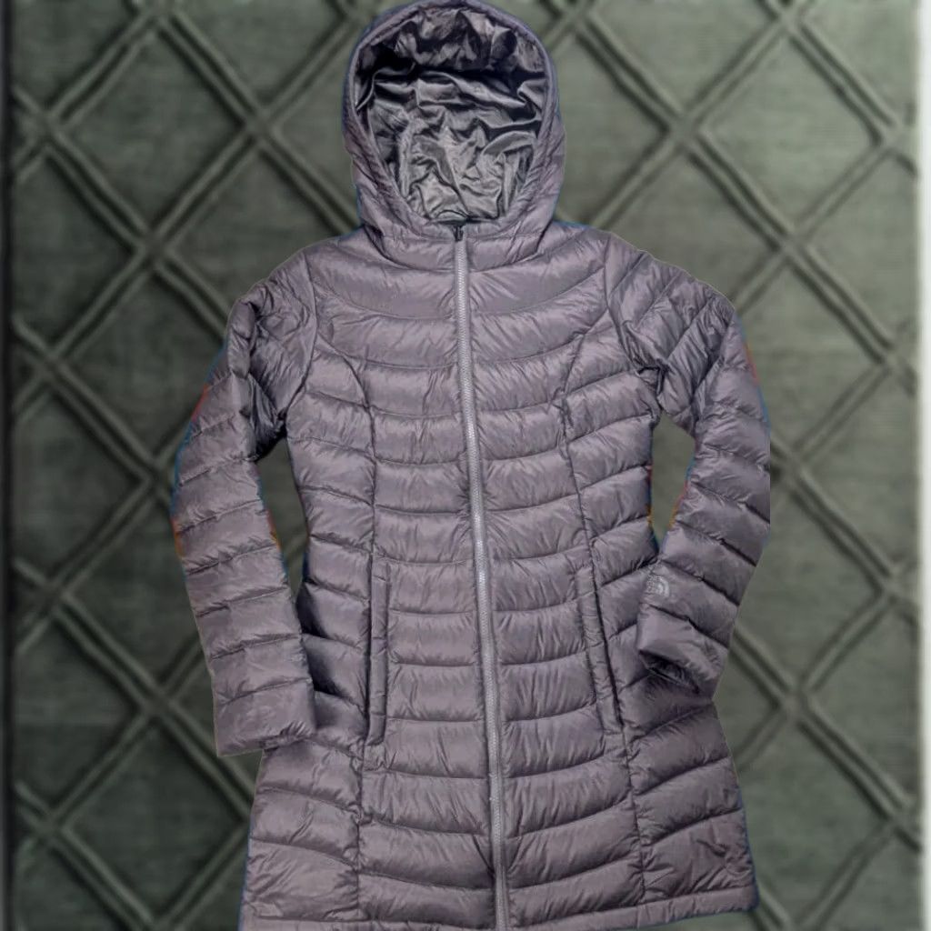 The North Face The North Face Hooded Puffer Jacket Women's Small Gray Insulated 550 Down Parka Jenae Size S / US 4 / IT 40 - 1 Thumbnail