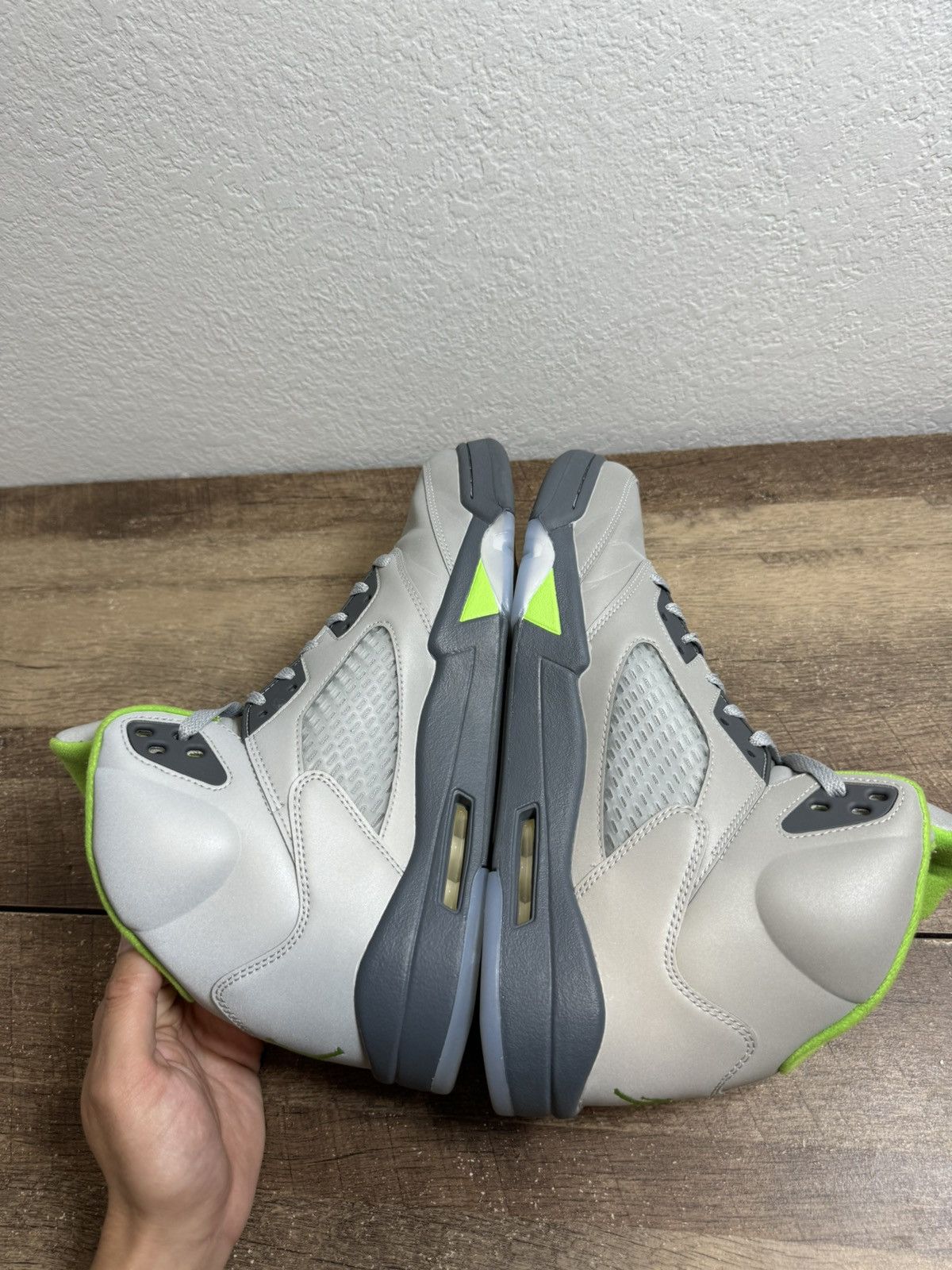 Jordan Brand Nike Air Jordan 5 Retro 'Green Bean' Mens Size 13 Shoes Grey Size US 13 / EU 46 - 5 Thumbnail