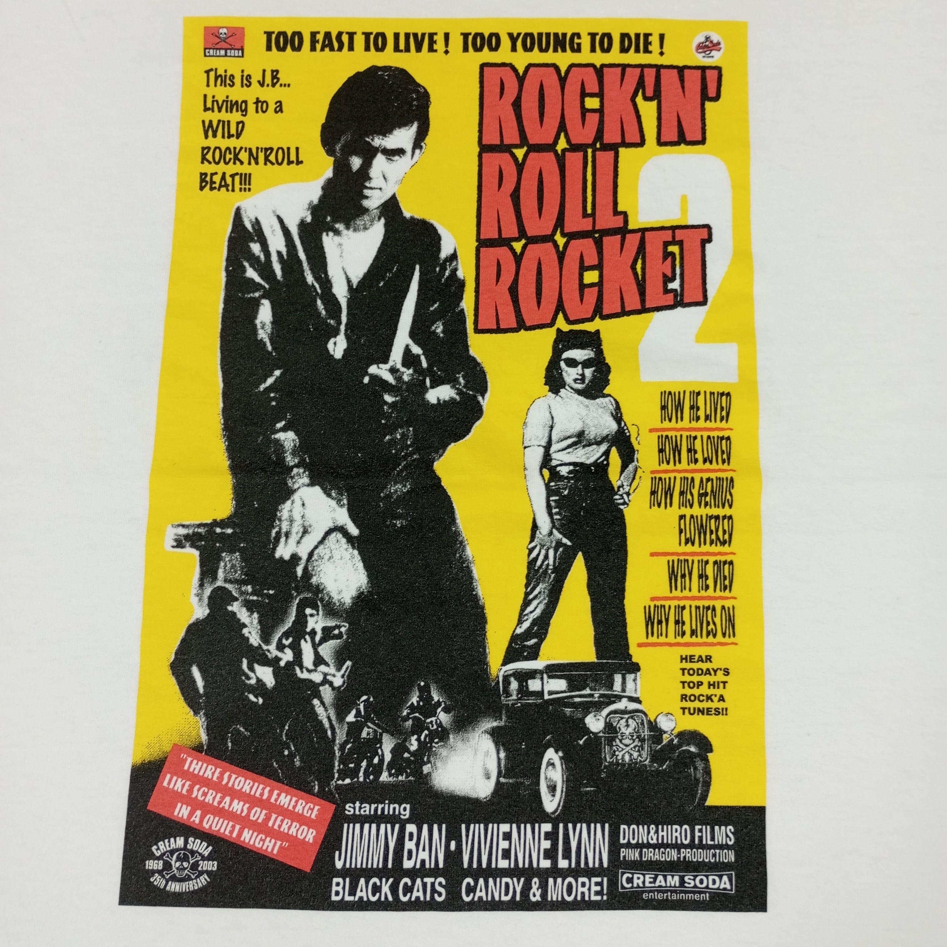 Japanese Brand Cream Soda Rock N Roll Streetwear Vintage Tshirt Size US M / EU 48-50 / 2 - 2 Thumbnail