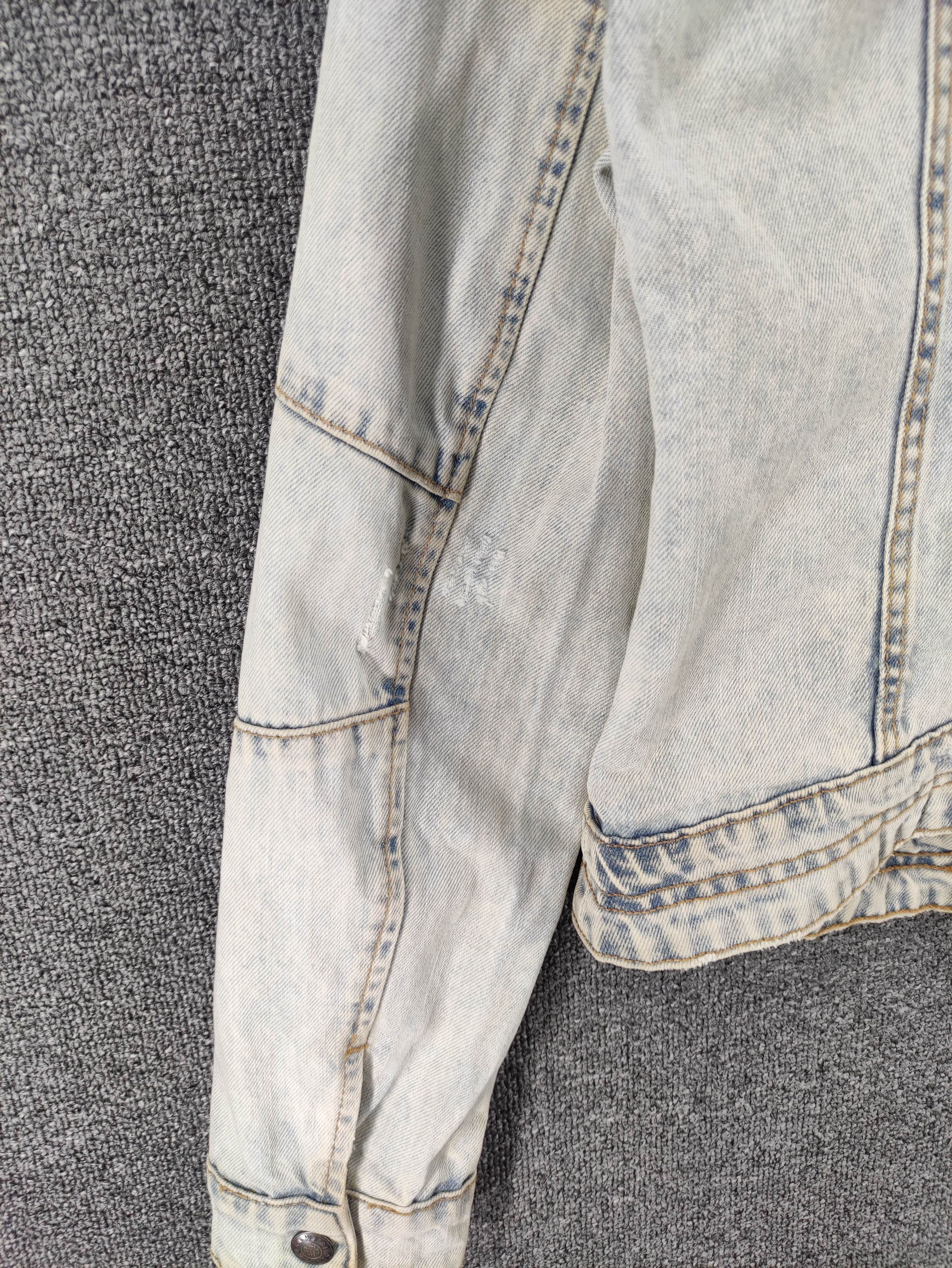 Zara Zara Trafalue Distressed Denim Jacket Zipper Size S / US 4 / IT 40 - 18 Thumbnail