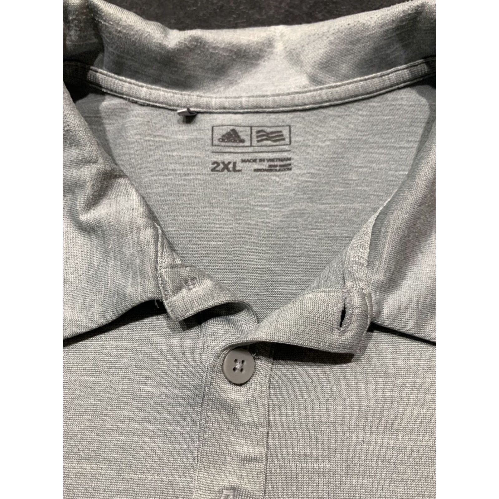 Adidas ADIDAS Men's 2XL Short Sleeve Golf Polo Shirt Gray Solid Regular Fit Size US XXL / EU 58 / 5 - 4 Thumbnail