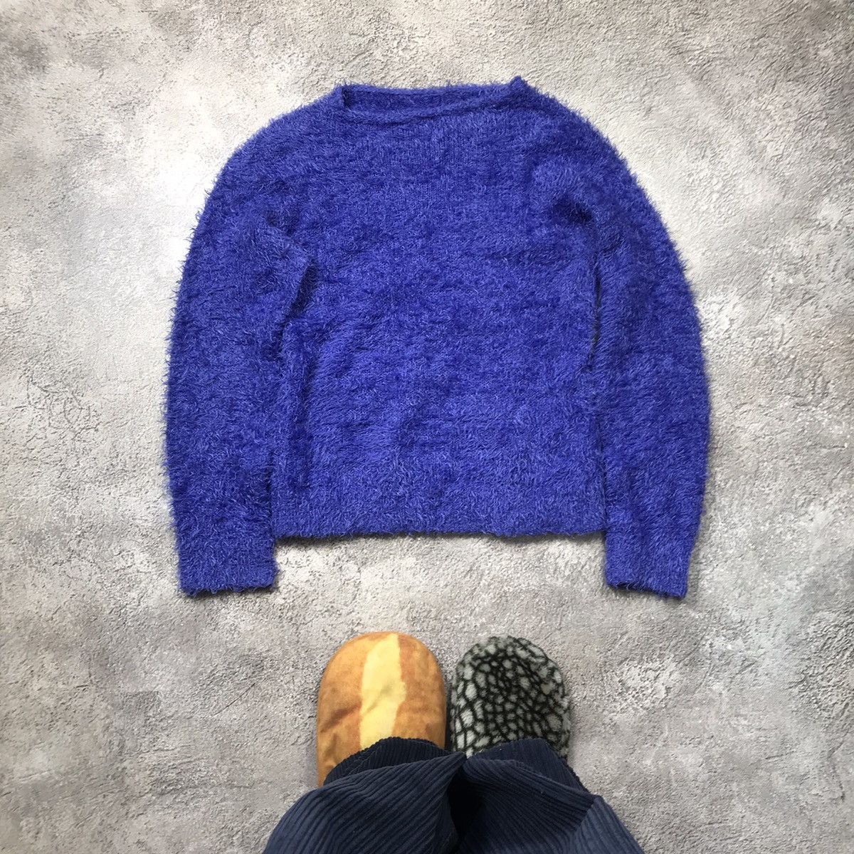 Vintage Vintage 90s Mohair Knit Sweater Oversized Grunge Blue Logo M Size M / US 6-8 / IT 42-44 - 1 Thumbnail