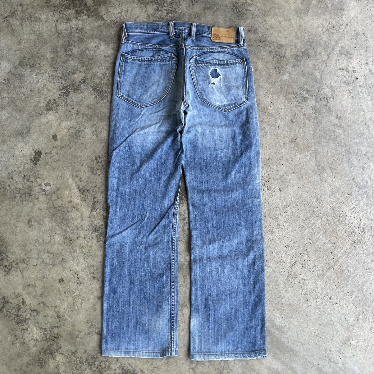 Bluer Denim 🔥🇯🇵Blue Denim Garments Union Made Ripped Distress Denim Jeans Size US 31 - 4 Thumbnail