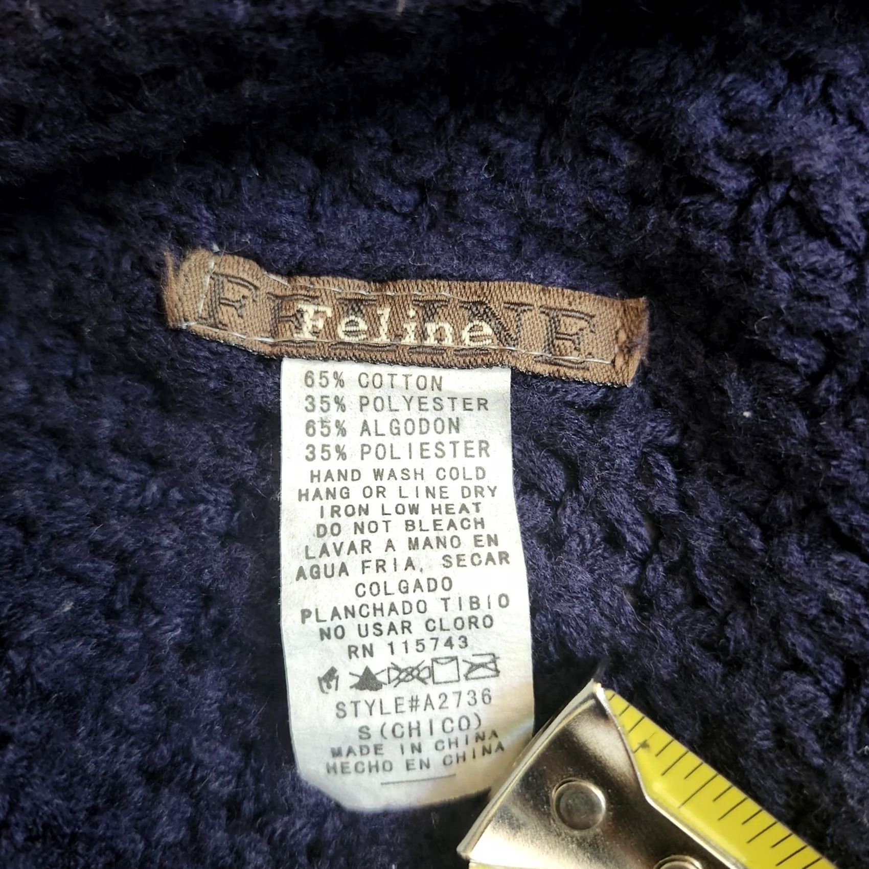 Celine Feline Women's Navy Blue Knit Open Front Sleeveless Cardigan - Size Small Size S / US 4 / IT 40 - 7 Thumbnail
