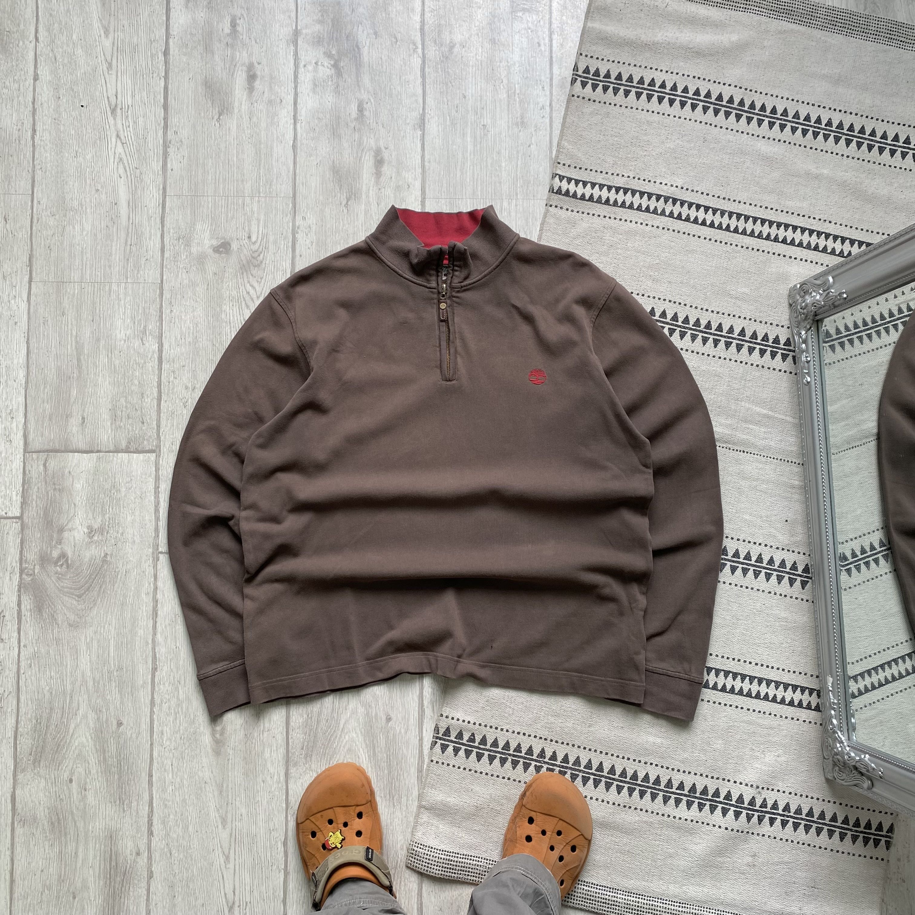 Timberland Vintage FADED Timberland half zip sweater light sweatshirt Size US XL / EU 56 / 4 - 1 Thumbnail