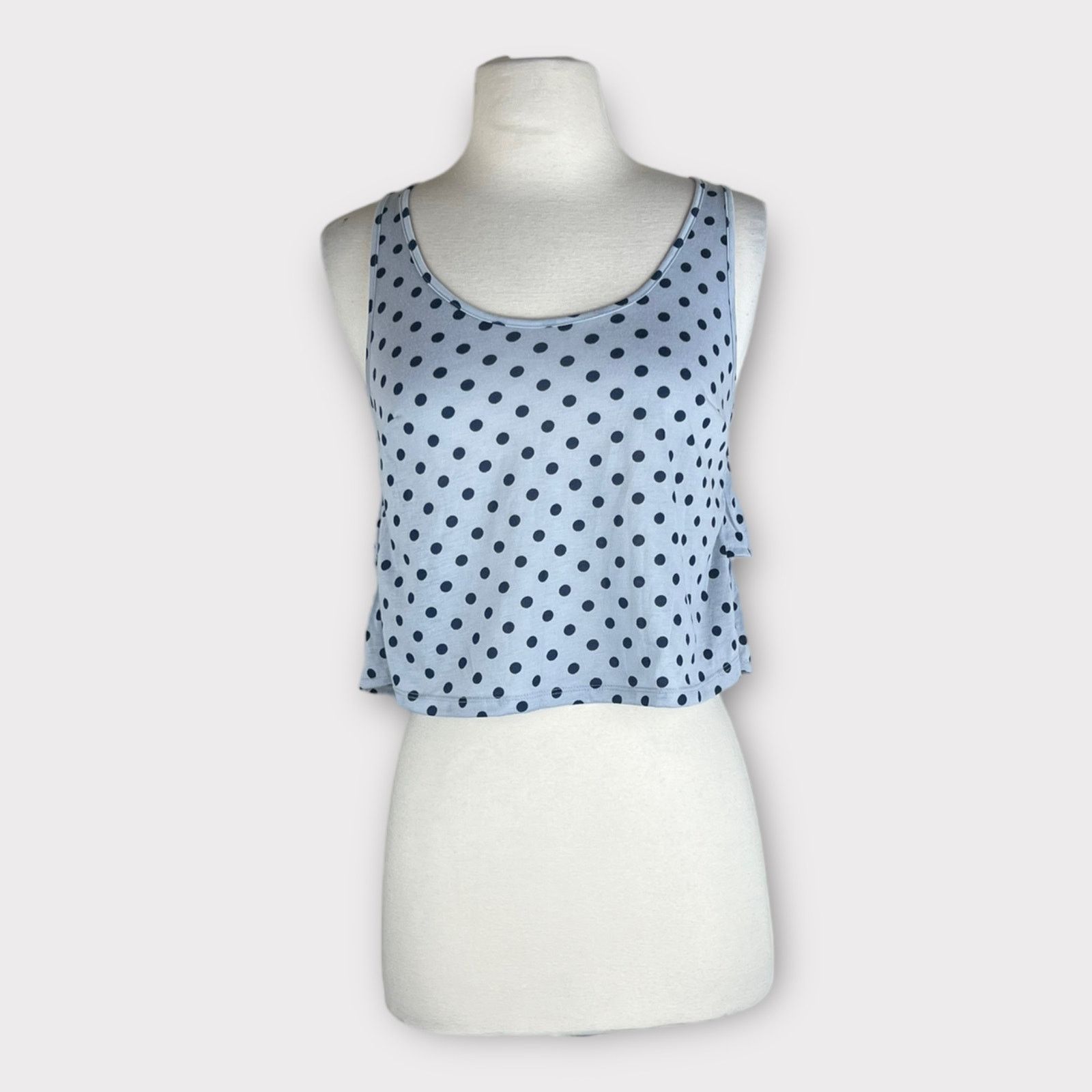 City Streets City Streets | Vintage Y2K Blue Polka Dot Ruffles Crop Top Size S / US 4 / IT 40 - 2 Thumbnail